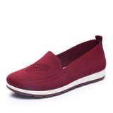 Women's Flat Sneakers Knitted Mesh Breathable Slip On Shoes Ladies Vulcanized Footwear Spring Platform Fashion Casual