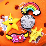 Space Alien Designer Shoe Charms 5pcs/lot Croc Buckle Accessories Luxury Rainbow Sun Clog Dog Jewelry Decorations