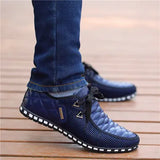 Men Leather Shoes Autumn Men's Casual Shoes Breathable Light Weight White Sneakers Driving Shoes Pointed Toe Business Men