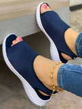 Summer Women Shoes 2022 Mesh Fish Platform Shoes Women's Closed Toe Wedge Sandals Ladies Light Casual Sandals Zapatillas