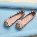 Women Soft Ballet Flat Shoes PU Womens Foldable Soft Square Toe Ballet Flats Butterfly Knot Loafers Woman Ballet Flats
