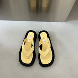 candy color thick sole flip flops women traf clip toe slippers ladies platform jandal femme sandals flat slide shoes