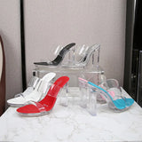 Breakj New Korean Version Of The Show Model Shoes Fine Heel Sexy Black Waterproof Table 11CM High Heel Sandal Female