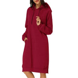 Sweatshirt Dress Women Hoodies Pocket Ladies Long Sleeve Autumn Hooded Pullover Oversized Sweatshirt Loose Casual