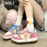 2022 Kawaii Casual Canvas Platform Running Women's Sneakers Love Korean Sports Shoes Vulcanize Basket Flat Lolita