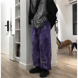 Elastic Waistband Loose Harem Embroidery Tie Dye Contrast Jogger Pant Women Man Streetwear Korean Harajuku Punk Hip