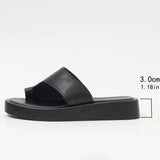 Breakj Summer Slippers Pure Color Set Toe Thick Bottom Slippers Large Size Polyurethane Bottom Slippers