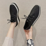 design thick-soled women's sports shoes fashion star mirror leather women's casual shoes runway brand wooden sole