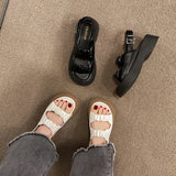 Breakj With Thick-Soled Sandals Female Big Head Buckle Beach Woman Womenssandals Rome