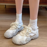 Breakj Small White Shoes Female Versatile Fashion Autumn New Versatile Fashion New Thick Platform Simple Fashion Hot