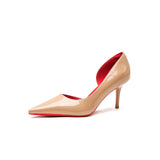 Air Red Bottom Bare High-Heeled Shoes 2025 Summer New Sharp Leather Sexy Fine Heel French Single