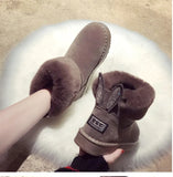 2021 New Women Winter Snow Boots Velvet Padded Shoes Boots Outdoor Fur Keep Warm Shoes Female Solid Casual