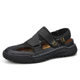 Men's Sandals Summer 2024 New Hollowed-Out Breathable Men's Hole Shoes Non-Slip Handmade Large-Size Outdoor