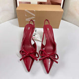Breakj New Back Empty Single Shoes Women's Fine Heel High-Heeled Shoes Tip-In-Word Sandals Spring And Autumn Name