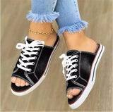 Women Peep-toe denim Sandals Breathable Summer Shoes Comfortable Casual Slippers Ladies New Flat Shoes Zapatos