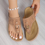 Flat-Soled Slippers Women's 2024 New Fashionable Slope Heel Herringbone