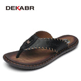 Brand Leather Summer Men Slippers Beach Sandals Comfort Men Casual Shoes Fashion Men Flip Flops Hot Sell