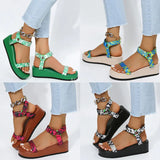 New Summer Comfortable Non-Slip Platform Wedges Open Toed Wedges Roman Women's Sandals Shoes Buckle Strap Sandalias De
