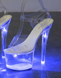 Breakj 34-43 Hate Sky High Nightclub High Shoes Luminous Sandals Women's Shoes Show Pole Dancing Shoes Crystal