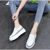 Women Slip on Loafers Ladies Sewing Platform Vulcanized Shoes Woman PU Leather Fashion Casual Footwear Female Comfort Shoe