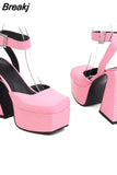 Dropship 2023 Summer Platform High Heeled Women's Shoes Sandals Office Lady Walking Comfy Woman Shoes Big Size