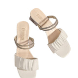 Women's Rough-Heeled Sandals 2024 New Summer Fashion High-Heeled Shoes Crystal Fairy Style Two Sandals And