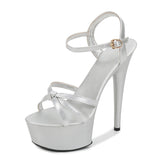 Breakj Knot Show Artifact Model High Heels Heel Sexy Black Waterproof Platform 15Cm Hate Heaven