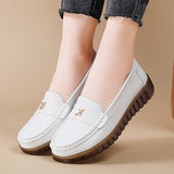 Breakj Shoes Summer New Soft Soles Lightweight Ladies Leather Shoes Casual Single Shoes Women's One-Legged Pedalle Lefu Bean