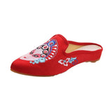 Breakj Summer Cloth Art Slippers Peking Opera Actress Facial Makeup Embroidered Pointed Female