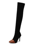 Winter Women's Boots Elastic High-heeled Boots European and American Fashion Party Sexy Over-the-knee Boots 48 Large