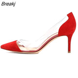 women's 80mm velvet toe dignified transparent high heel shallow shoes wedding dress professional suit