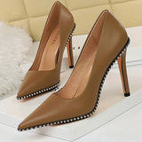 Shoes Rhinestone Women Pumps Sexy Party Shoes High Heels Wedding Shoes Plus Size 43 Female Stiletto Suede Women