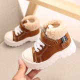 Warm Martin Boots Winter New Boys Plus Thicken Velvet Cotton Shoes Girls Waterproof Short Boots Baby Cotton