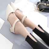 Breakj Spring And Summer Korean Version Of The Bag Head With Cold Slippers Female Pointed Word Thick Heel Half-Slippers High Heels