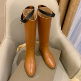 Calf Women's High Boots Slip On Trendy Winter Boots With Charms Woman Shoes Spring Autumn Daily Riding Equestrian