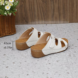 Breakj 2025 New Slippers Thick Bottom Hollow Slope With Large Size Flip-Flop Women's Shoes Fish Mouth