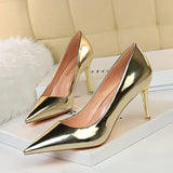 Breakj Fashion Metal Heel Heels Women's Shoes High Heel Shallow Pointed Sexy