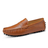 Men's Comfortable Soft-soled Leather Casual Shoes Plus Size Fashion Loafers Men Outdoor Hiking Shoes White Bottom