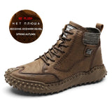 Warm Men's Casual Shoes Fashion Men's Leather Boots Comfortable Men's Ankle Boots Outdoor High Quality Hiking Boots