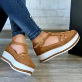 Bow Spring Summer Shoes Women Hemp High Heel Platform Outdoor Leisure Buckle Slippers Beach Sandals Ladies Sexy T-Strap