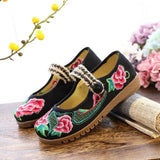 Breakj Shoes, Beef Tendon Bottom Loose Fat Feet Mother Shoes Grandma Shoes Grandma Shoes Embroidered Cloth Shoes Women's Singles