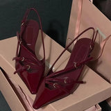 Pointy Thin Heel Belt Buckle Single Shoes 2024 New Niche Design After All The Trip Belt Bao Head Cool High