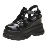 Breakj Buckle Platform Sports Sandals Women's Hollow Out Roman Sandals 2023 Summer New Web Celebrity Platform