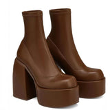 Breakj High-Tight Plus-Size Fashion Boots Women Autumn Coarse And Waterproof Table Frosted Skinny Leg