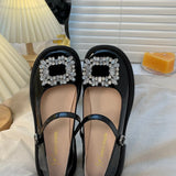 Lolita shoes shiny y2k shoes summer gentle platform shoes elegant Mary Janes ins fashion college girls flat shoes women's