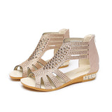 Women Shoes Sandals Summer Low Heel Shoes PU Leather Gladiator Luxury Shoes Women Designers Zapatos De