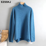 Winter basic oversize thick Sweater pullovers Women 2021 loose cashmere turtleneck Sweater Pullover female Long