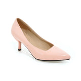 Breakj Middle Heel Single Shoe Large Size Paint Surface Fine Heel