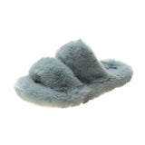 Breakj Autumn And Winter New Plush Slippers Women Home Warm Cotton Slippers Casual Fashion Wearing Hair Slippers