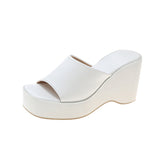 Breakj Summer New Rosin Platform Thick High Heel Wedge Slippers Large Size Women's